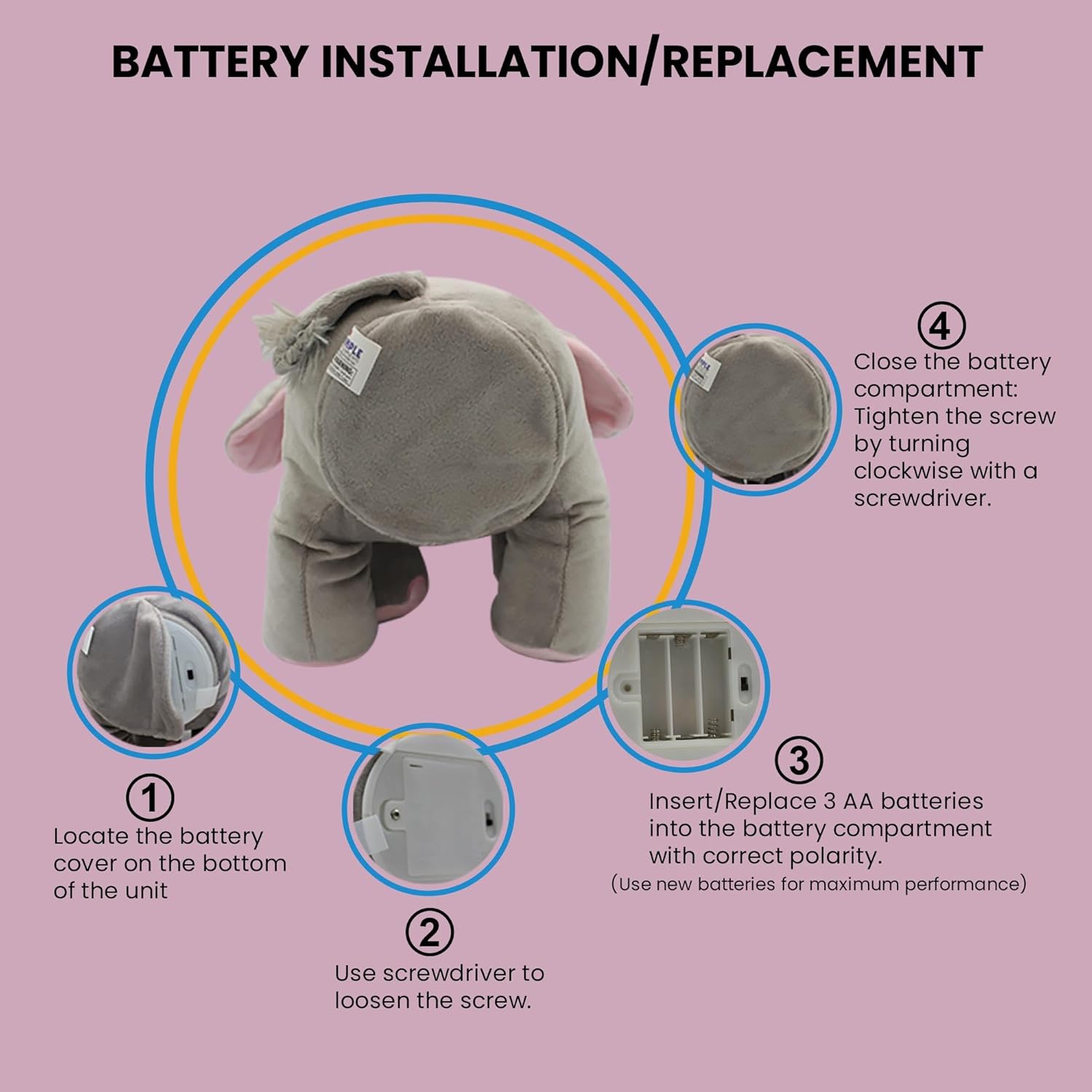 Dimple Kaia Peek A Boo Elephant Toy, Interactive Singing Stuffed Animal Plush with Moving Ears, Musical Stuffed Animal for Babies and Toddlers, Adorable Elephant Baby Toy - Image 4