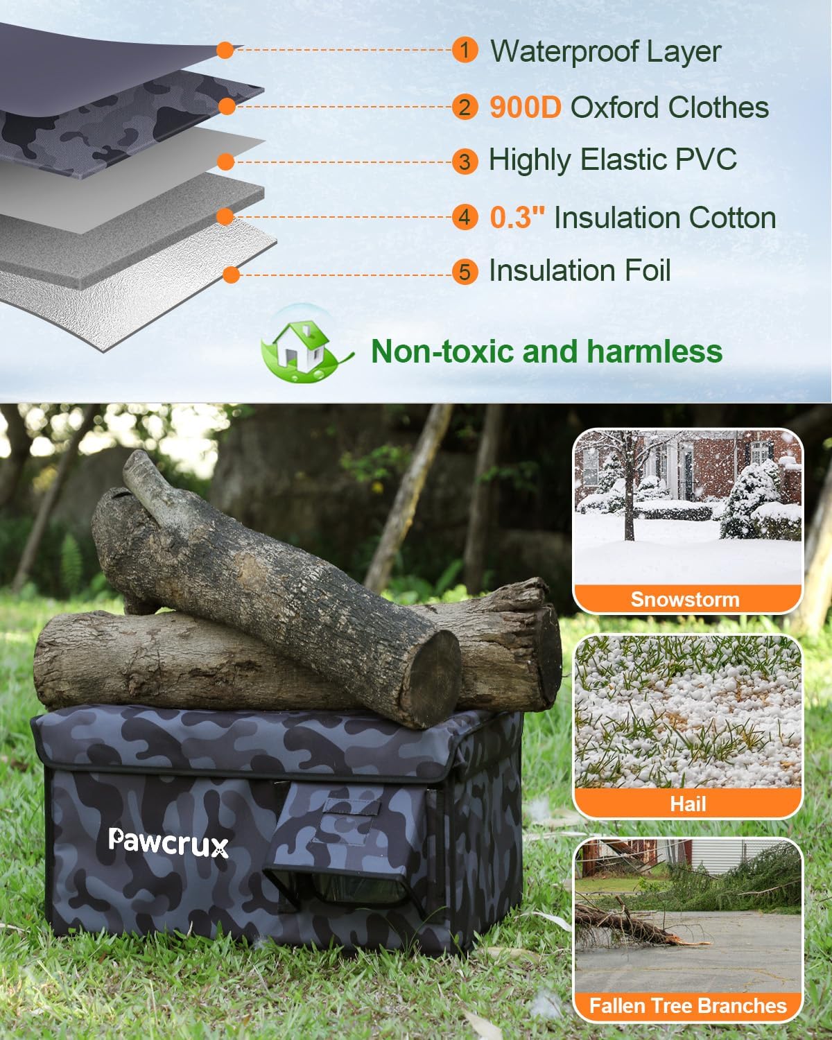 Weatherproof Heated Cat House for Outdoor in Winter, Heated Cat Bed Kitty Shelter with Cat Heating Pad, Insulated & Safe Escape Door, Warm Home for Outside Stray Cat - Image 3