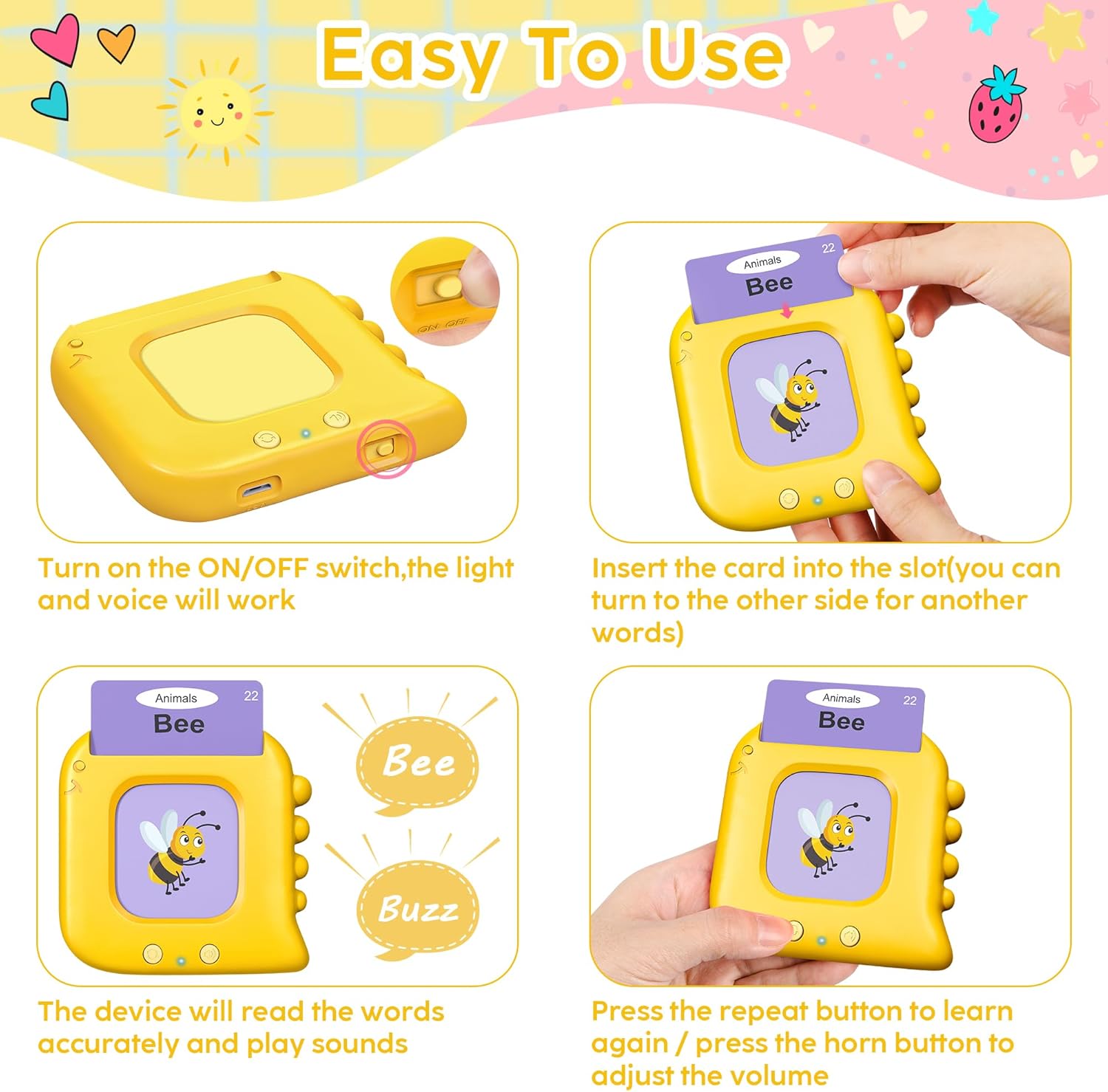 Talking Flash Cards,Kids Toddler Flash Cards with 240 Sight Words,Montessori Toys,Autism Sensory Toys,Speech Therapy Toys,Learning Educational Toys Gifts for Age 1 2 3 4 5 Years Old Boys and Girls - Image 5