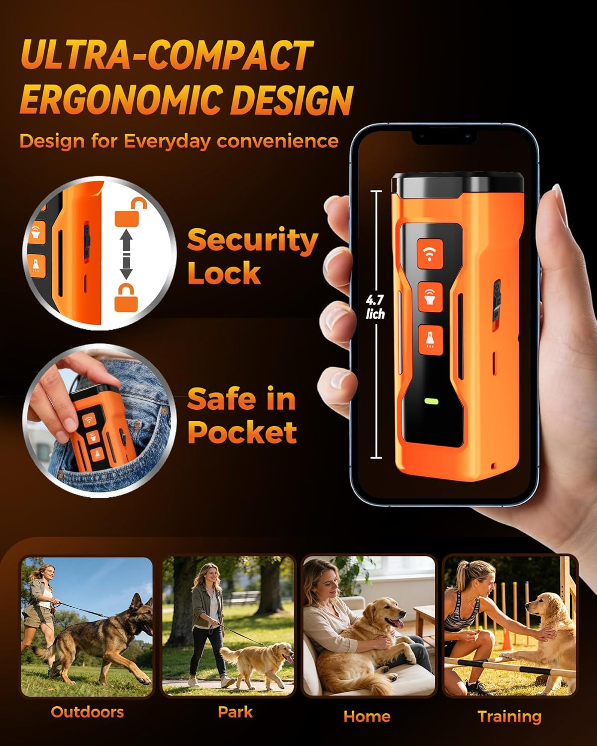 Dog Bark Deterrent Devices, 6 Modes 3X Ultrasonic Anti Barking Device for Dogs, 33 FT Range Barks No More Indoors Neighbor Outdoors Safe & Humane Compact Box Bark Control for Dog Behavior Correct - Image 2