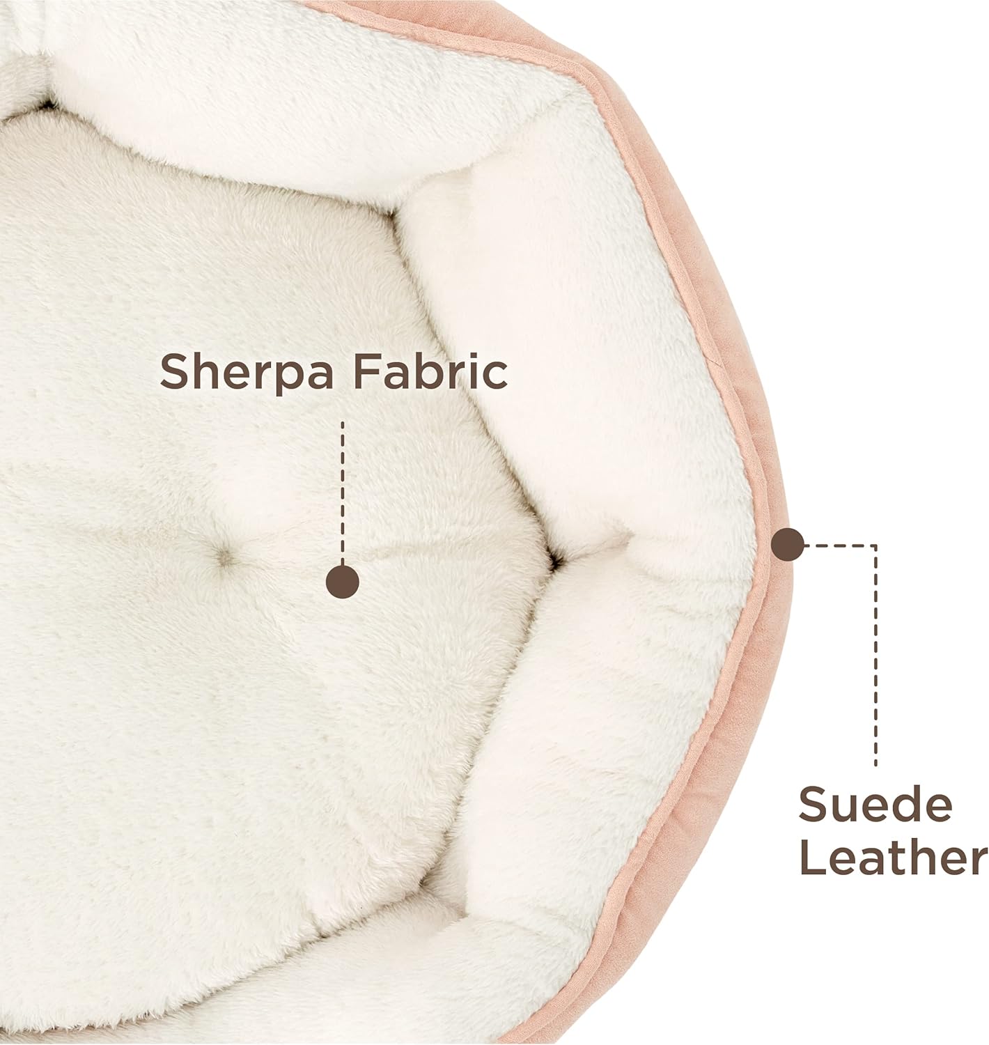 Bedsure Dog Beds for Small Dogs - Round Cat Beds for Indoor Cats, Washable Pet Bed for Puppy and Kitten with Slip-Resistant Bottom, 20 Inches, Peach Pink - Image 4