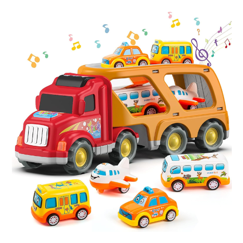 Veslier Toddler Toys Car for Boys Girls Age 2-4 3-5, 5 in 1 Carrier Transport City Vehicles Toys,Kids Toy Cars for Toddlers, Christmas Birthday Gift for Toddlers 3+.