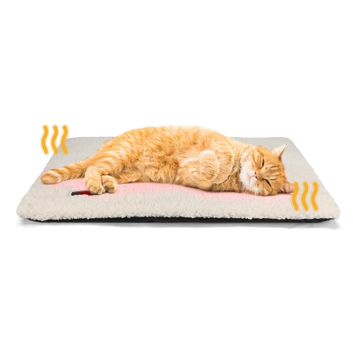 Self Warming Cat Bed Self Heating Cat Dog Mat 24 x 18 inch Extra Warm Thermal Pet Pad for Indoor Outdoor Pets with Removable Cover Non-Slip Bottom Washable Non Electric